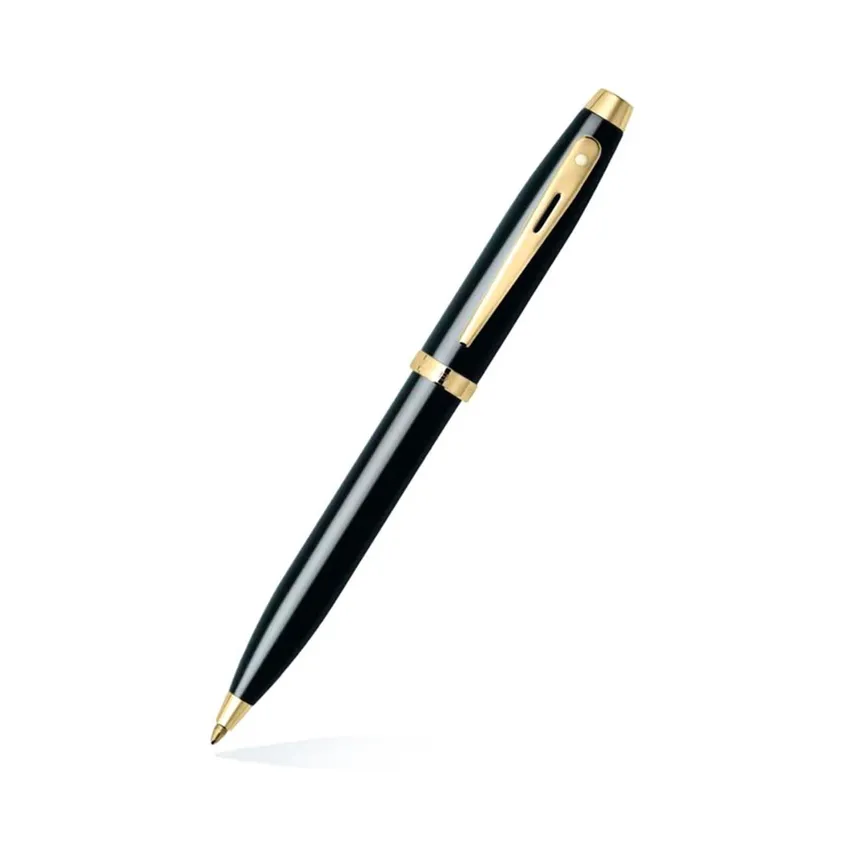 Sheaffer Gift Set 100 Ballpoint Pen with Table Clock  Glossy Black with Gold Trims