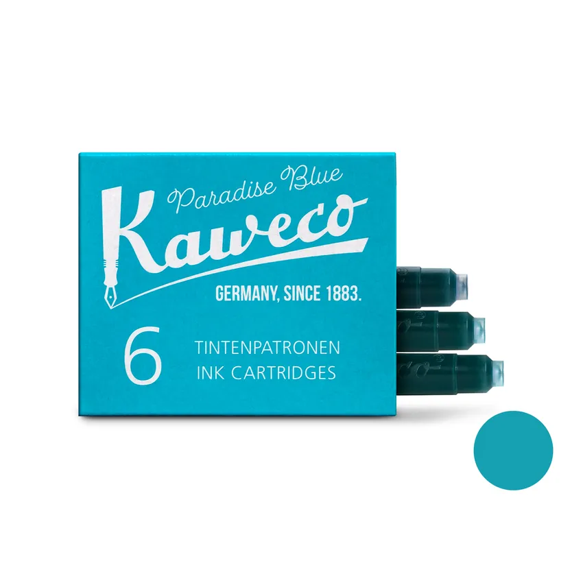 Kaweco Ink Cartridges Pack of 6 - Paradise Blue