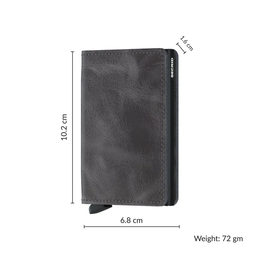 Secrid Slimwallet Vintage Grey with Black Cardprotector