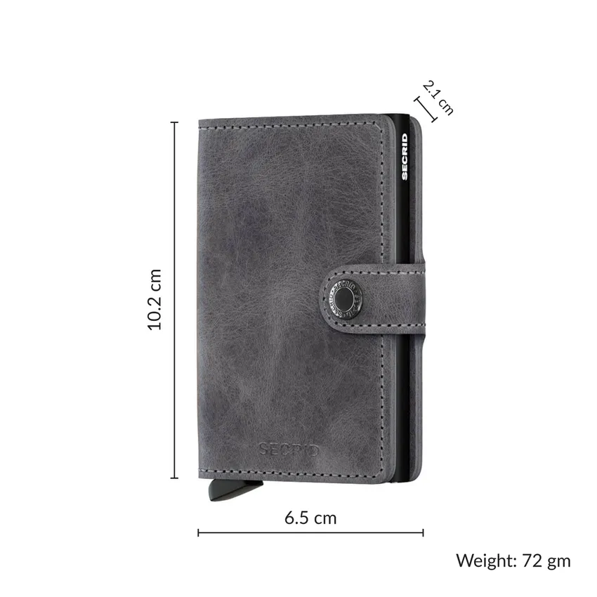 Secrid Miniwallet Vintage Grey with Black Cardprotector