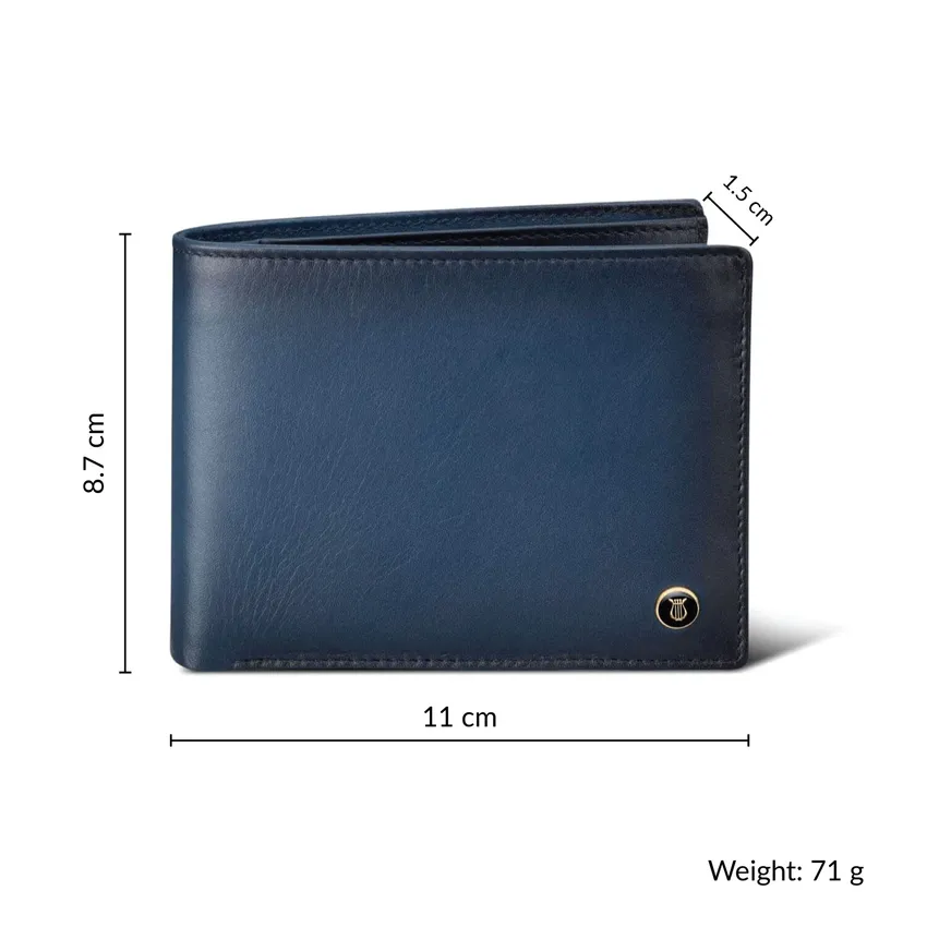 Lapis Bard Ducorium Bi Fold Evening Wallet with Additional Sleeve Blue