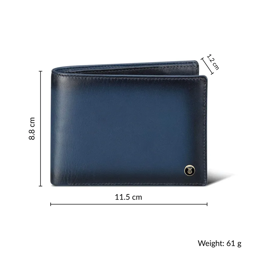 Lapis Bard Ducorium Bi-fold Wallet with Coin Pocket Blue