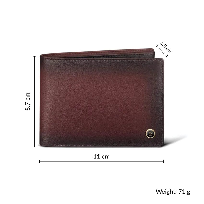 Lapis Bard Ducorium Bi Fold Evening Wallet with Additional Sleeve Bordeaux