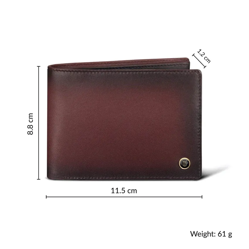 Lapis Bard Ducorium Bi-fold Wallet with Coin Pocket Bordeaux