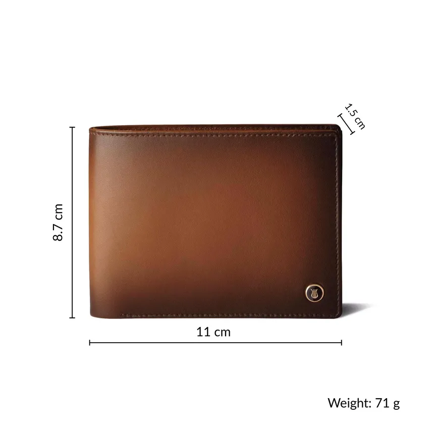 Lapis Bard Ducorium Bi Fold Evening Wallet with Additional Sleeve Cognac