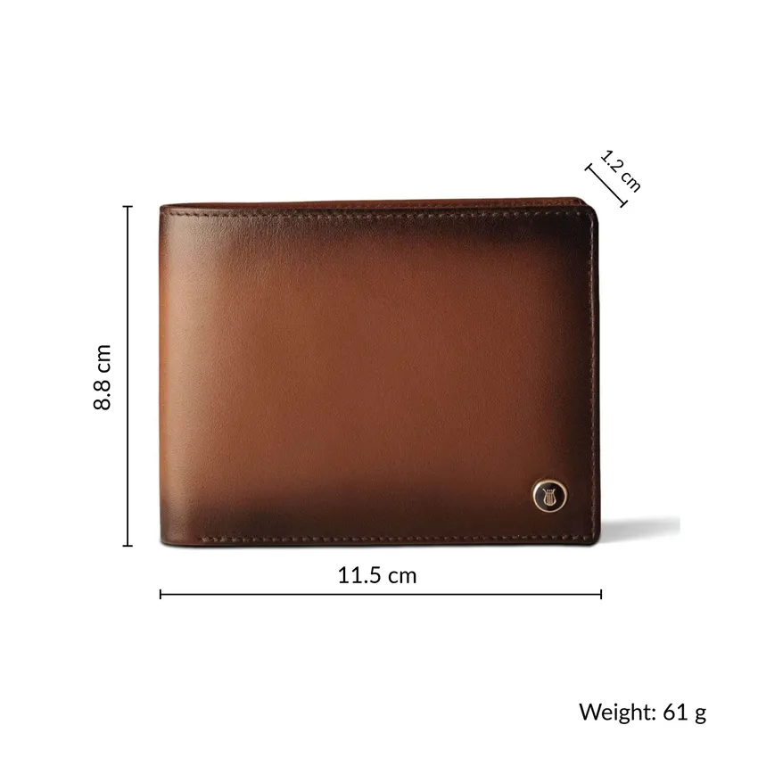 Lapis Bard Ducorium Bi-fold Wallet with Coin Pocket Cognac