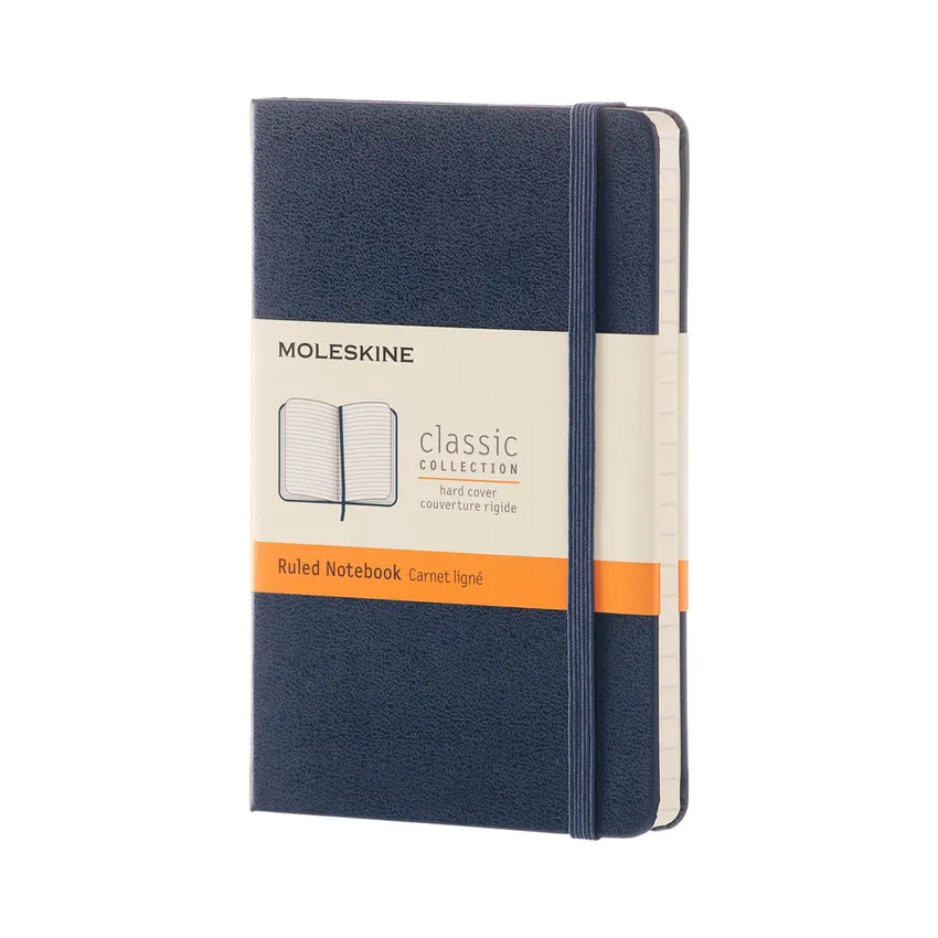Moleskine Classic Pocket Size Hard Cover Notebook (Ruled) - Sapphire Blue