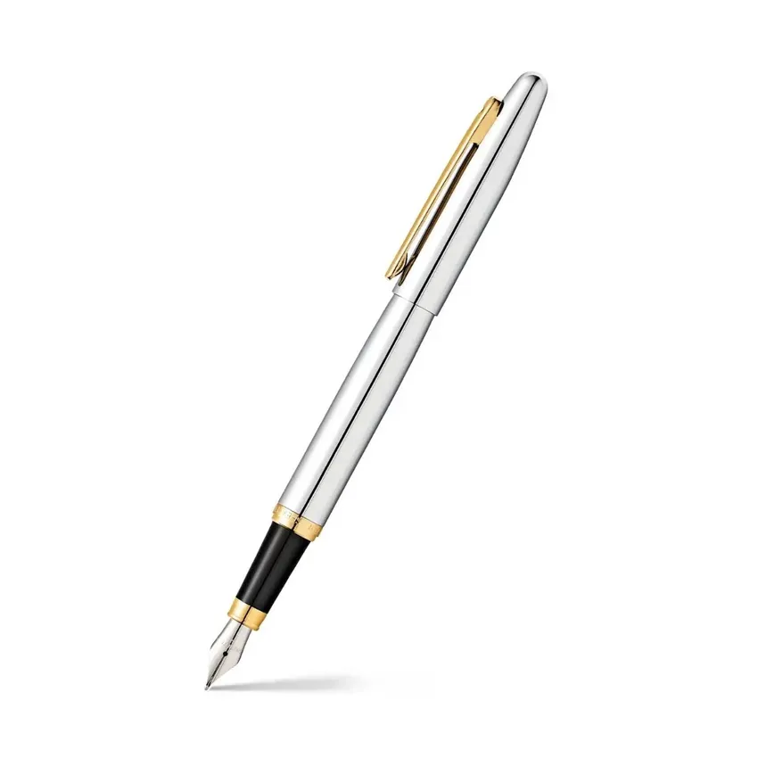 Sheaffer 9422 VFM Fountain Pen (Fine) Polished Chrome with Gold Trim