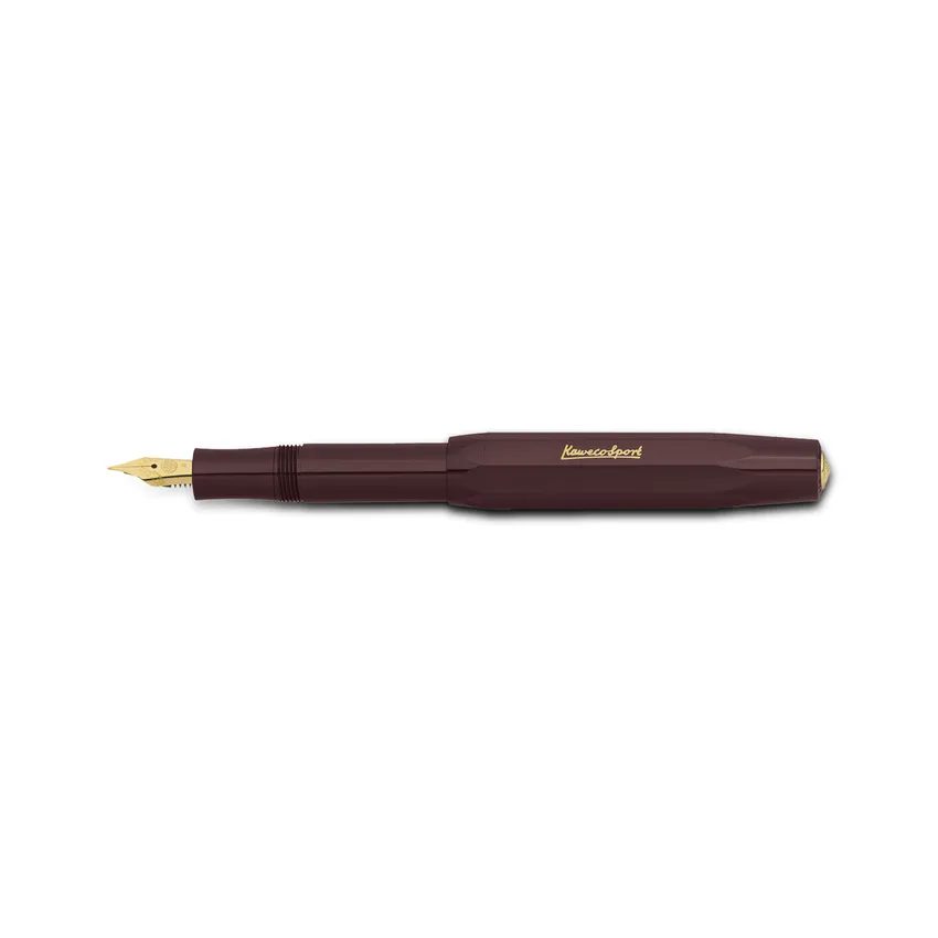 Kaweco Classic Sport Fountain Pen Bordeaux with Gold Trims - Fine