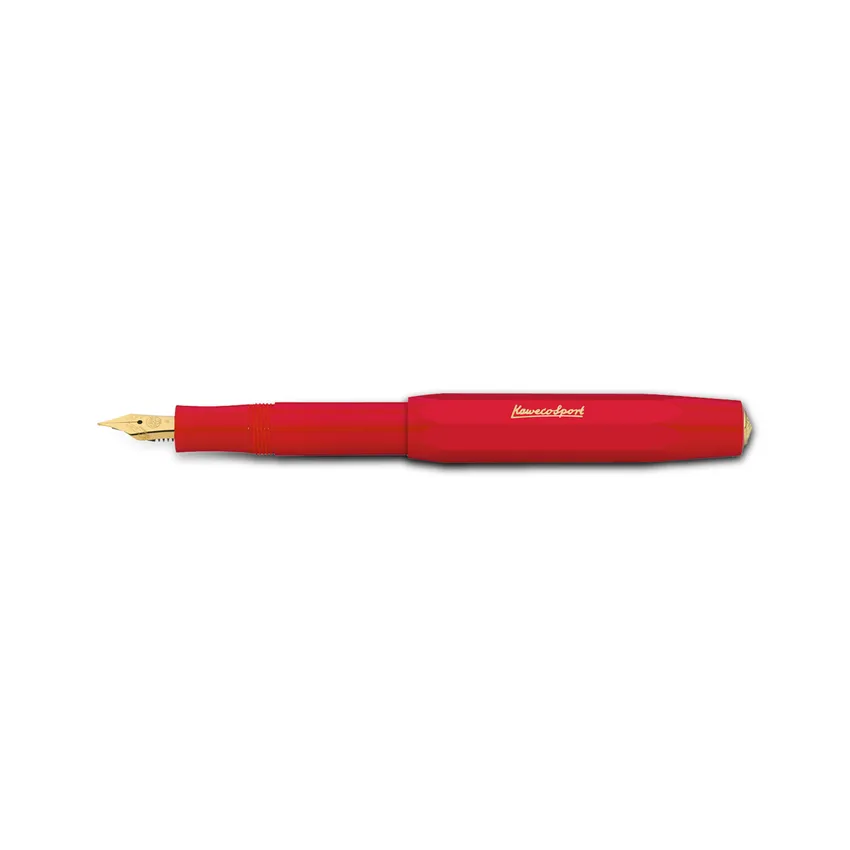 Kaweco Classic Sport Fountain Pen Red with Gold Trims - Medium