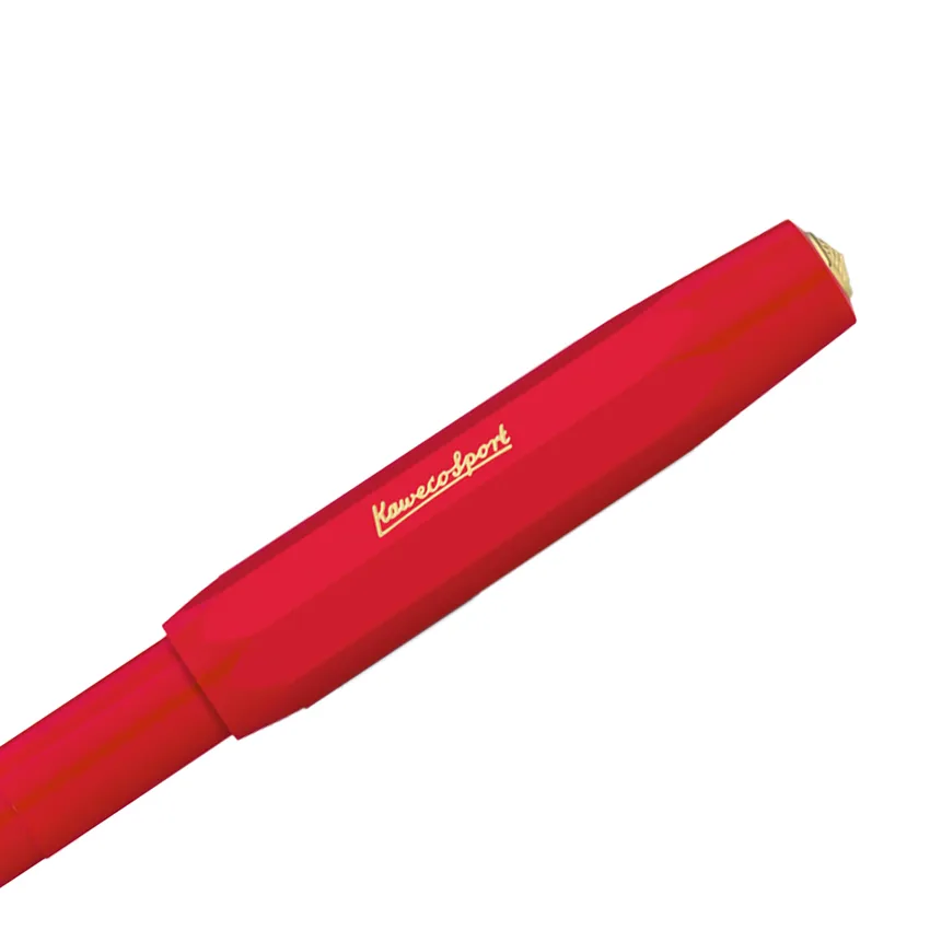 Kaweco Classic Sport Fountain Pen Red with Gold Trims - Medium