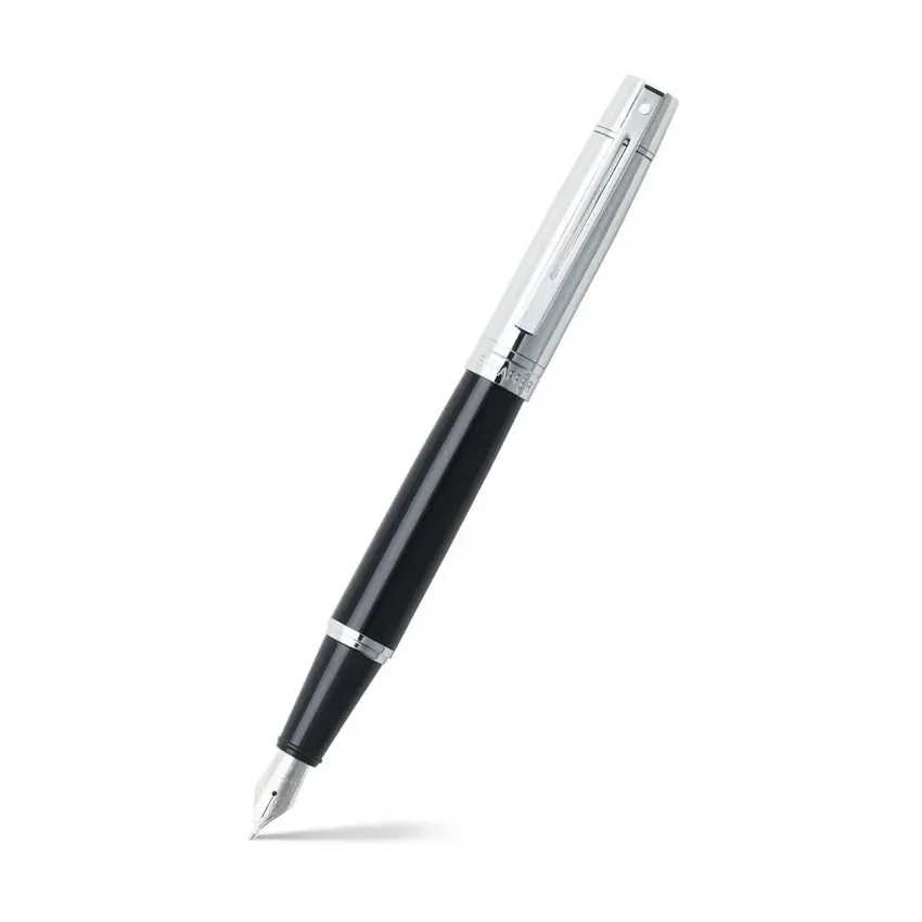 Sheaffer 9314 Gift 300 Fountain Pen (Medium) Glossy Black and Chrome with Chrome Trim