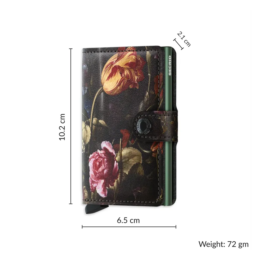 Secrid Art Flower Miniwallet - Black and Pink