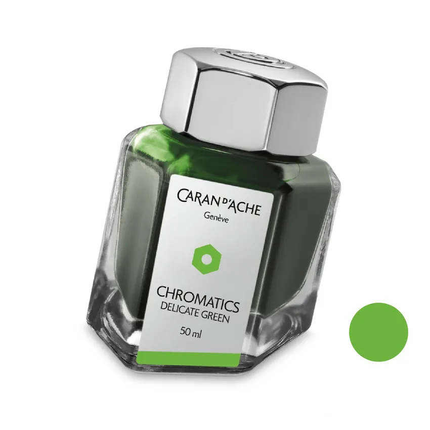 Caran d'Ache Chromatics INKredible Colors Ink Bottle (50 ml) - Delicate Green