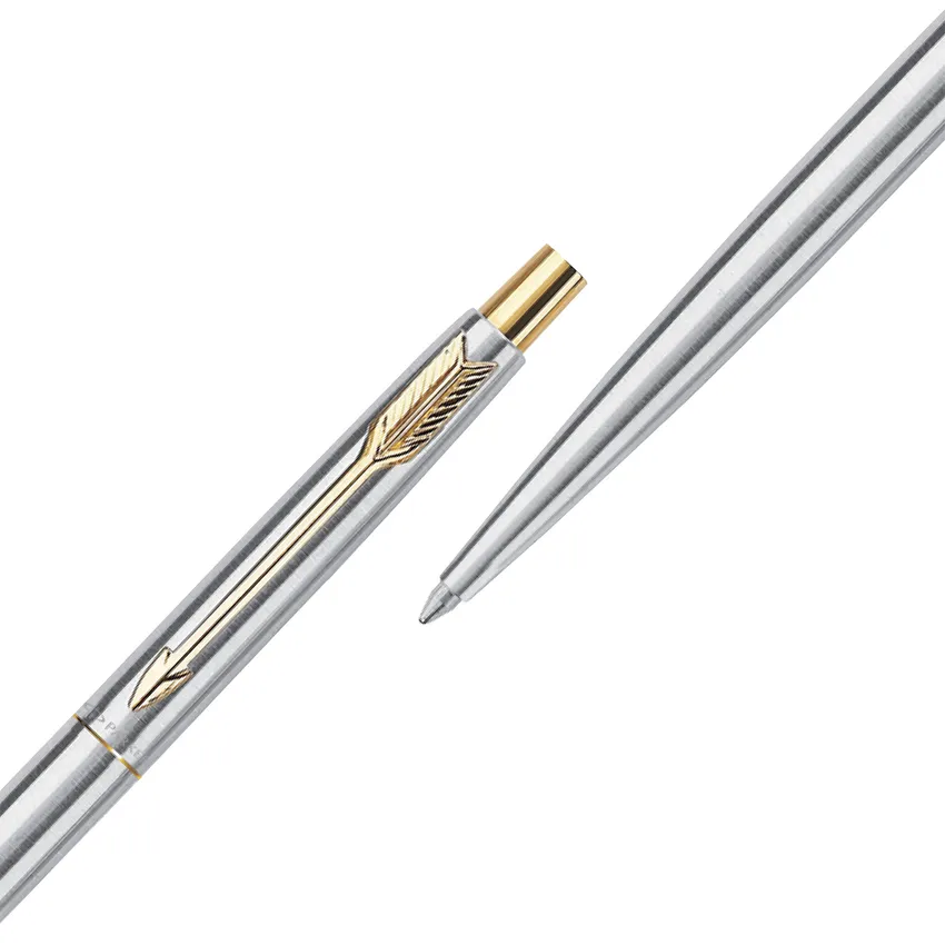 Parker Classic Stainless Steel Ballpoint Pen With Gold Trim