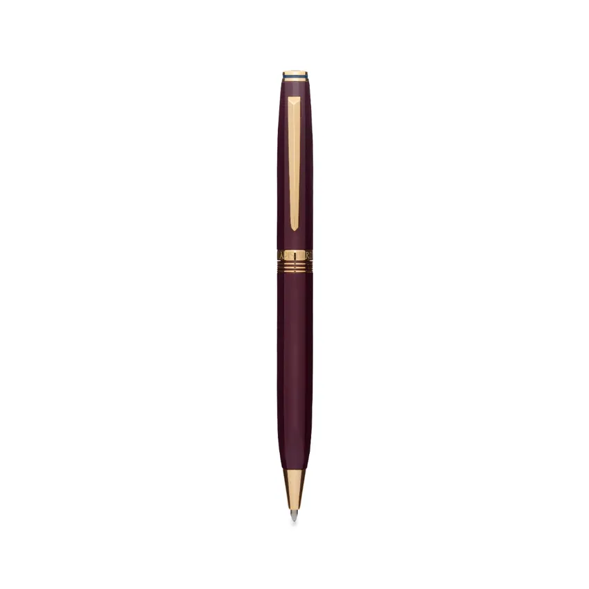 Lapis Bard Contemporary Bordeaux Ballpoint Pen  Gold Trims
