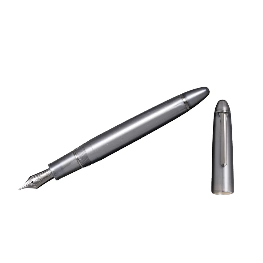 Sailor 1911 Ringless Metallic Fountain Pen (21K Fine) - Grey with Black Trims