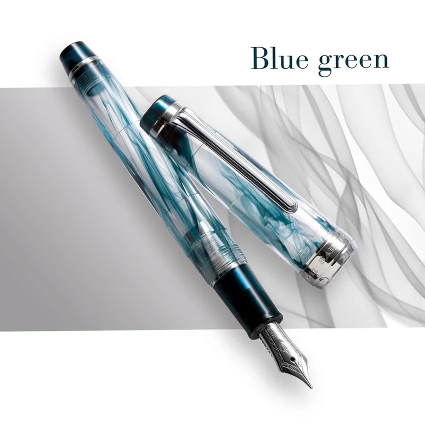 Sailor Professional Gear Veilio Fountain Pen (21K Medium) - Blue Green With Rhodium Trims