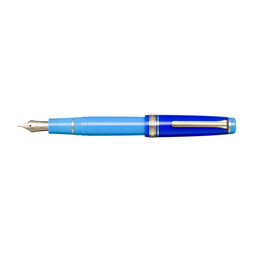 Sailor Professional Gear Quasar Fountain Pen (21K Medium) - Blue With Gold Trims