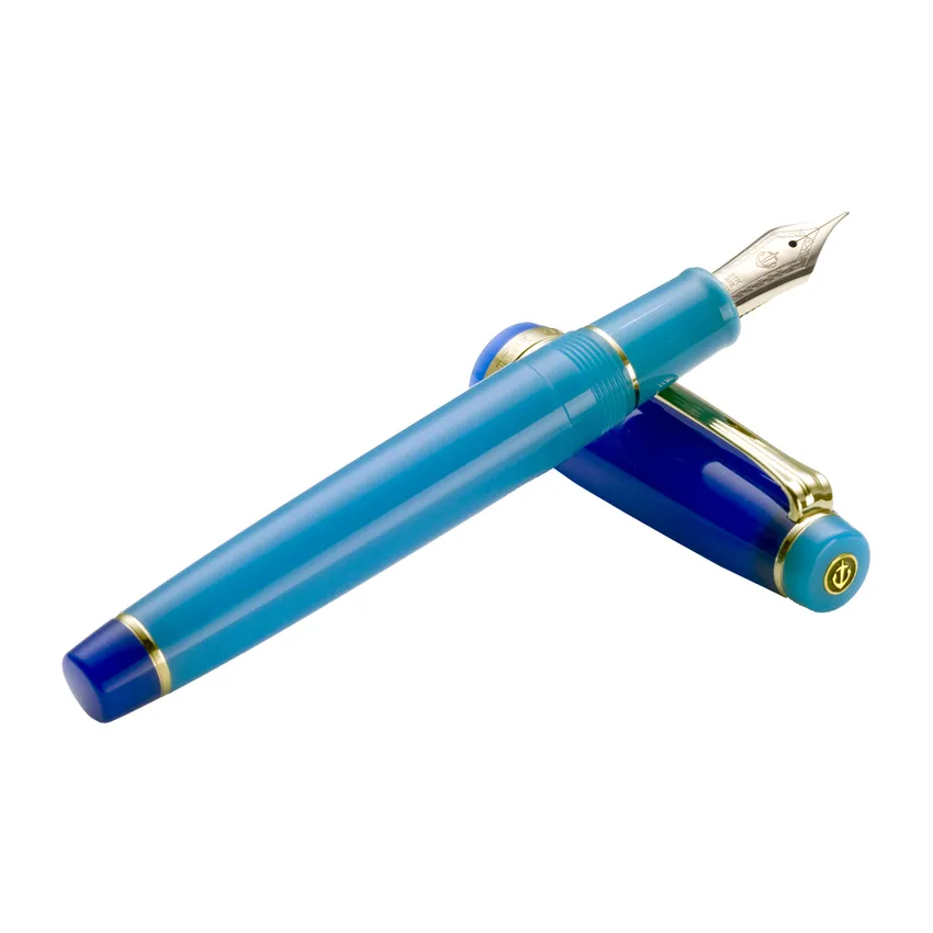 Sailor Professional Gear Quasar Fountain Pen (21K Medium) - Blue With Gold Trims