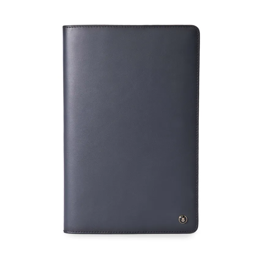 Lapis Bard Ducorium A5-Size Leather Notebook Jacket - Navy Blue