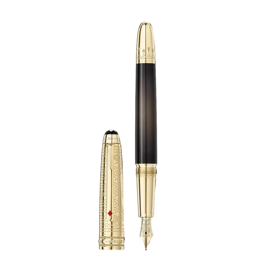 Montblanc 128471 MeisterstÃ¼ck DouÃ© 'Around The World In 80 Days' Fountain Pen (18K Medium) - Anthracite With Gold Trims