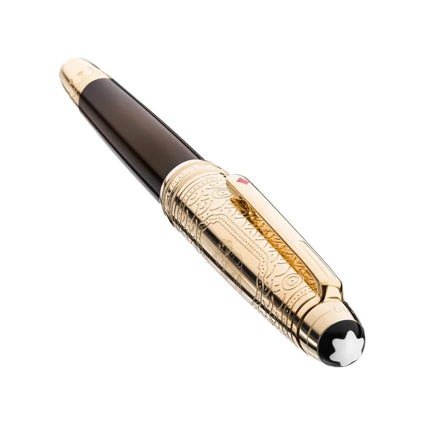 Montblanc 128471 MeisterstÃ¼ck DouÃ© 'Around The World In 80 Days' Fountain Pen (18K Medium) - Anthracite With Gold Trims