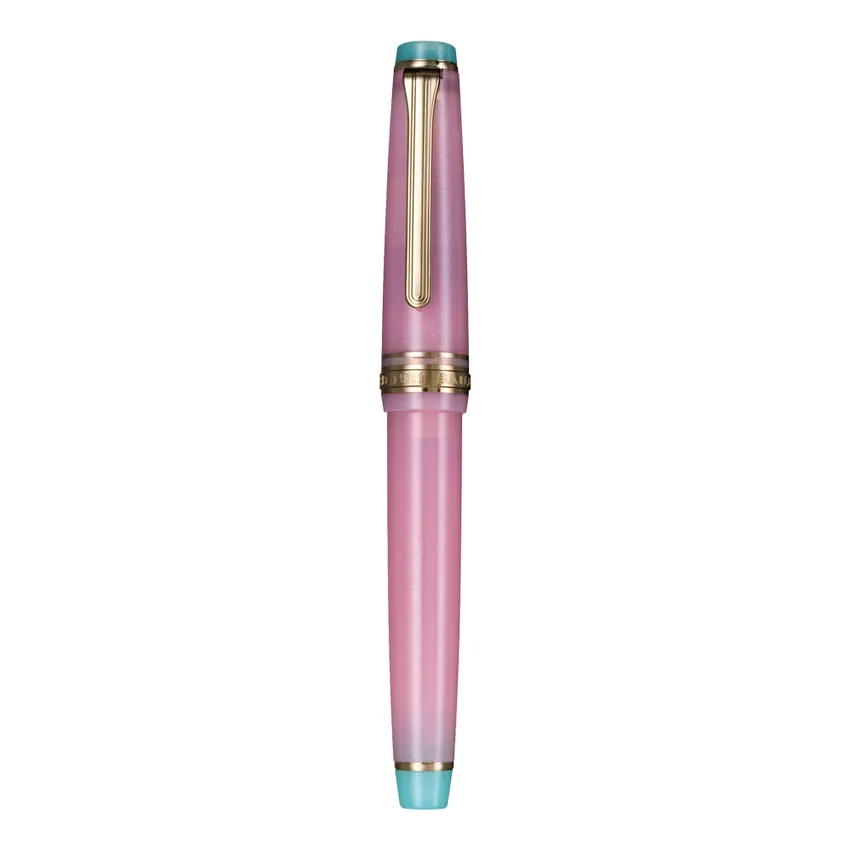 Sailor Gift Set Solar Term 'Hagi' Professional Gear Slim Fountain Pen (14K Medium) With 20 ml Shikiori Ink Bottle - Light Pink With Gold Trims