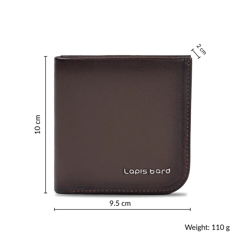 Lapis Bard Aster Bi-Fold wallet with coint pocket - Dark Brown