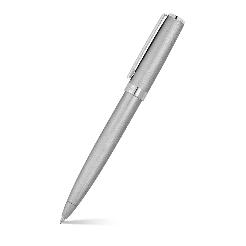 Hugo Boss Gear Brushed Ballpoint Pen - Chrome