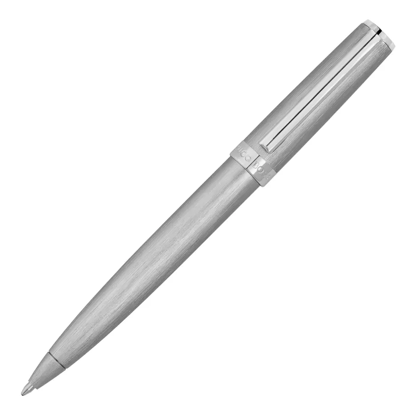 Hugo Boss Gear Brushed Ballpoint Pen - Chrome