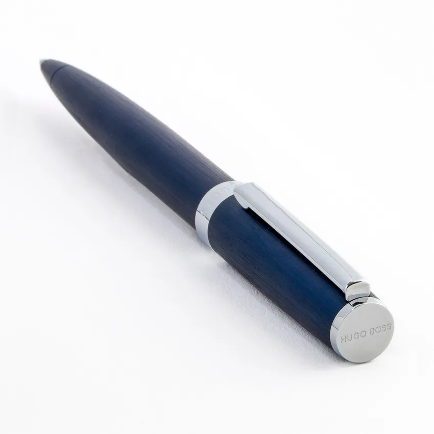 Hugo Boss Gear Brushed Navy Ballpoint Pen
