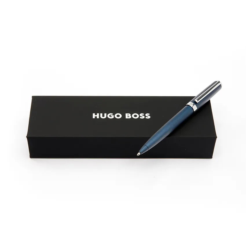 Hugo Boss Gear Brushed Navy Ballpoint Pen