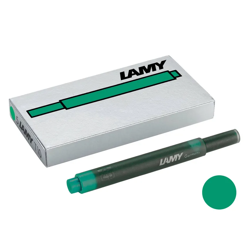 Lamy T10 Ink Cartridges Pack Of 5 Green