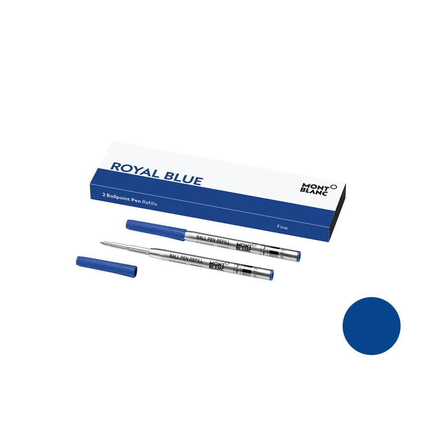 Montblanc 124492 Ballpoint Refill Fine (Pack of Two) Royal Blue