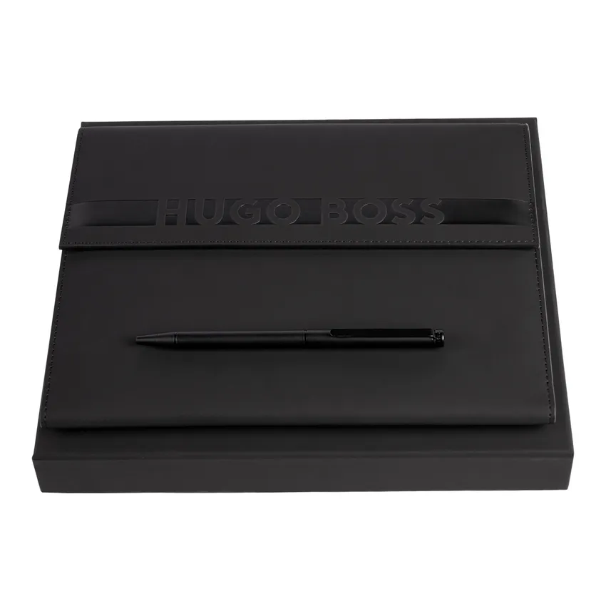 Hugo Boss Set Ballpoint Pen And Folder A5 Matte Black