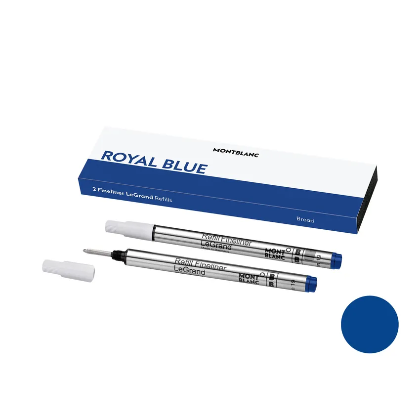 Montblanc 128251 LeGrand Fineliner Refill Broad (Pack Of 2) - Royal Blue