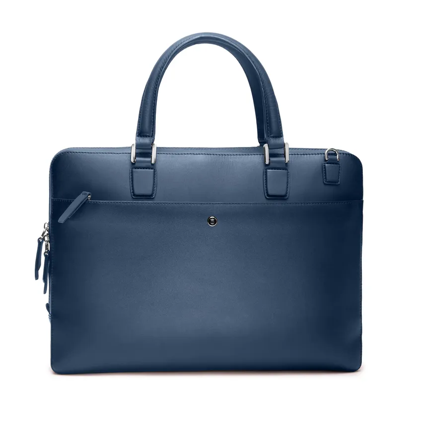 Lapis Bard Ducorium Spencer 15-inch Chrome Trims Slim Laptop Business Bag - Navy