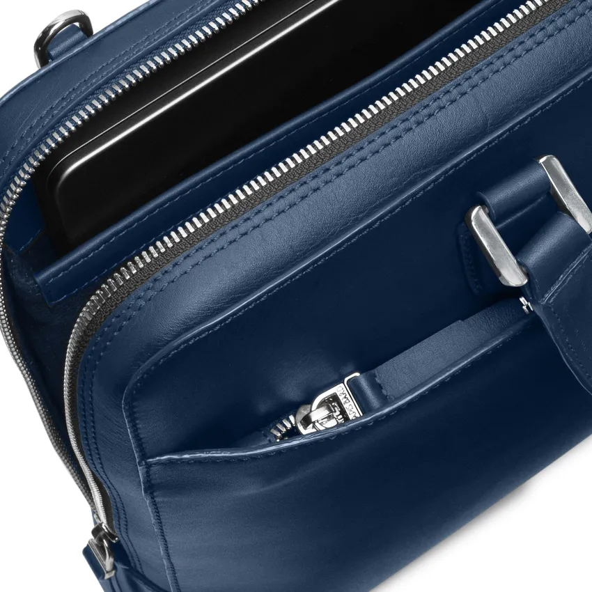 Lapis Bard Ducorium Spencer 15-inch Chrome Trims Slim Laptop Business Bag - Navy