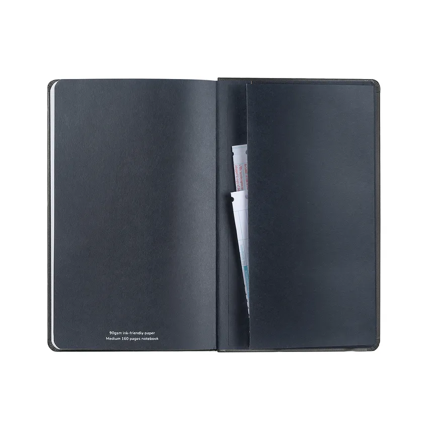 Sheaffer Medium Notebook 90 GSM Ink Friendly Ruled with Eco-Friendly Cover - Black