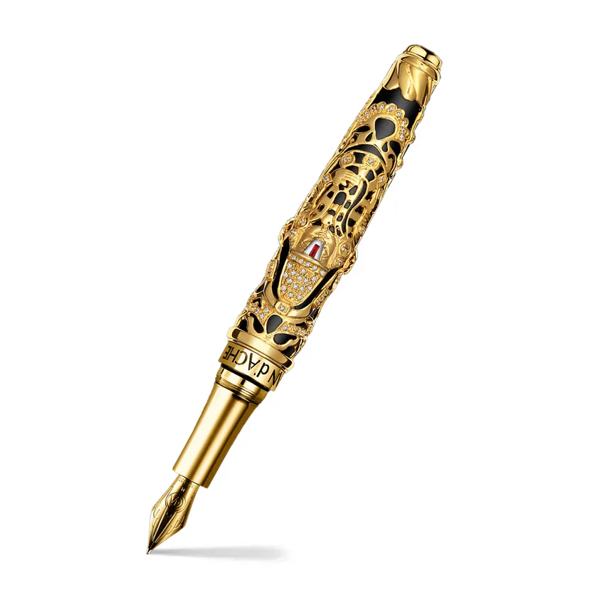 Caran d'Ache Limited Edition Balaji Fountain Pen (18K Medium) - Gold With Black Matte Lacquer