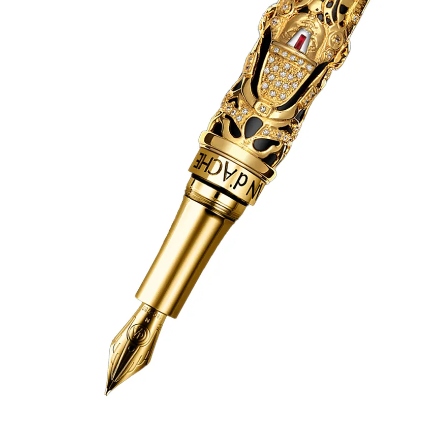 Caran d'Ache Limited Edition Balaji Fountain Pen (18K Medium) - Gold With Black Matte Lacquer