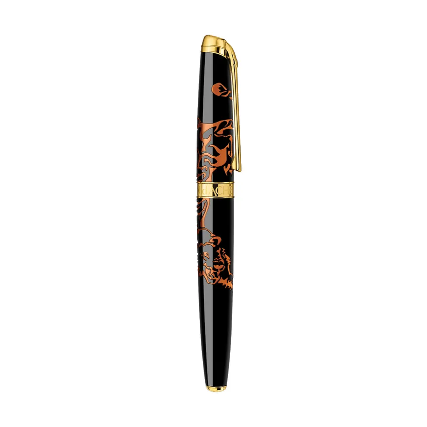 Caran d'Ache Limited Edition Year Of The Tiger Fountain Pen (18K Medium) - Black With Gold Trims