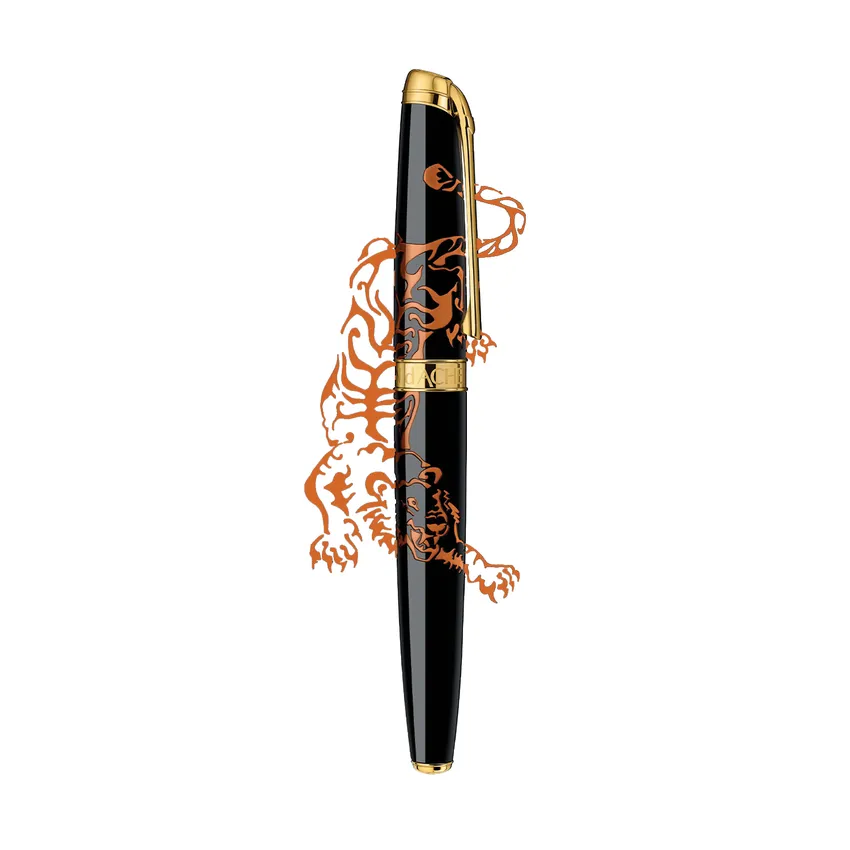 Caran d'Ache Limited Edition Year Of The Tiger Fountain Pen (18K Medium) - Black With Gold Trims