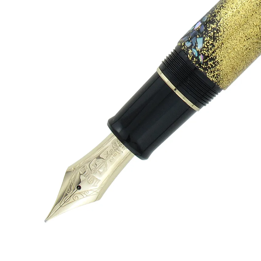 Sailor 1911 Maki-e Sakura Nagare King of Pens Fountain Pen (21K Broad) - Black With Gold Trims