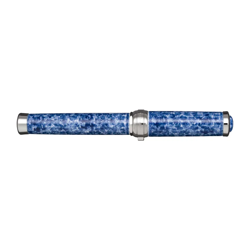 Sailor Arita Yaki 400 Years Anniversary Arabesque Fountain Pen (21K Broad) - Blue With Rhodium Trims