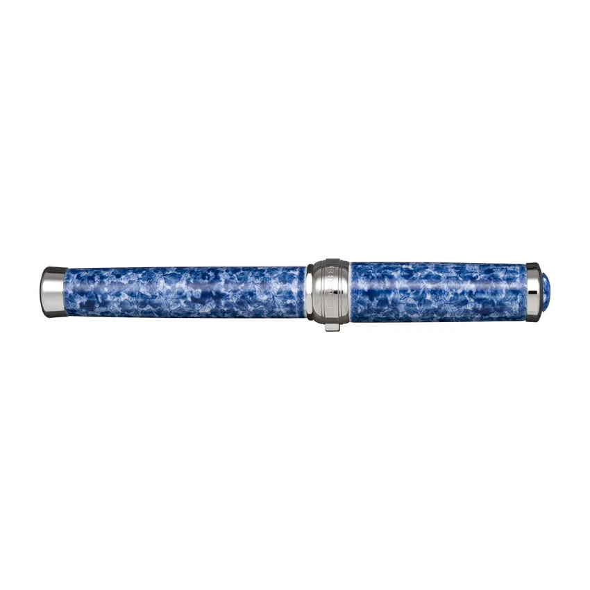 Sailor Arita Yaki 400 Years Anniversary Arabesque Fountain Pen (21K Medium) - Blue With Rhodium Trims