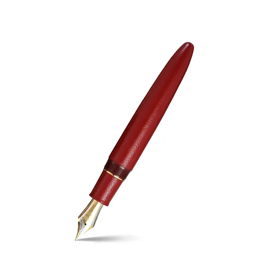 Sailor Iro Miyabi I Suou King of Pens Fountain Pen (21K Broad) - Red With Gold Trims