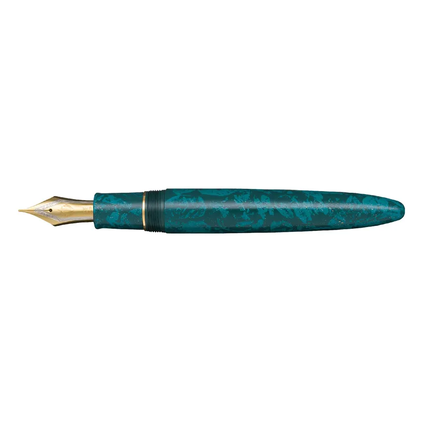 Sailor Iro Miyabi II Ran Peri King of Pens Fountain Pen (21K Medium) - Green With Gold Trims