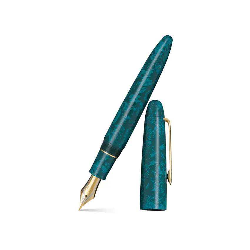 Sailor Iro Miyabi II Ran Peri King of Pens Fountain Pen (21K Medium) - Green With Gold Trims